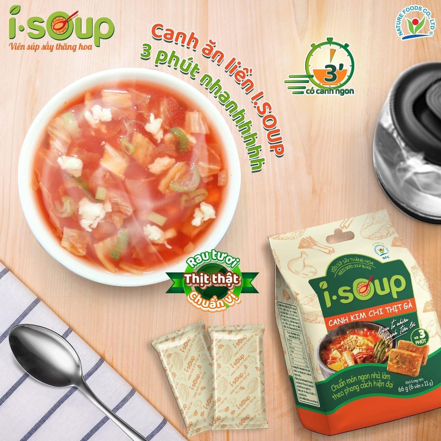 isoup canh kim chi thit ga